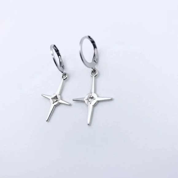 Joliet Jewelry - 𝅺star Hoops Earrings